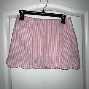Pink and white skirt with shorts inside
